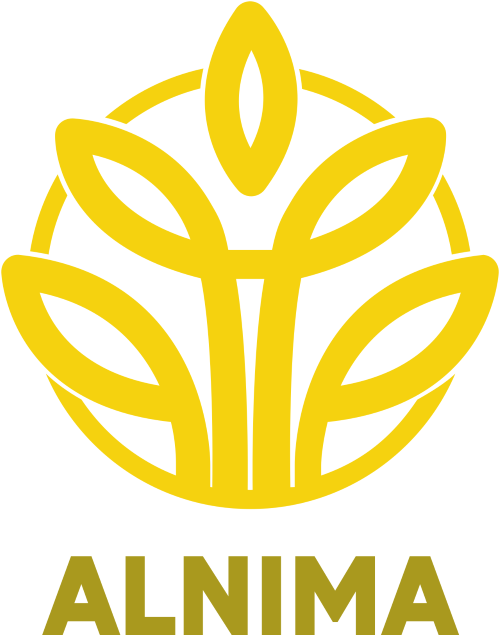 Al Nima client logo with a wonderful yellow graphics.