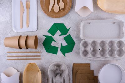 Sustainable and eco-friendly one time cups, plates, boxes, spoons, forks and knives.