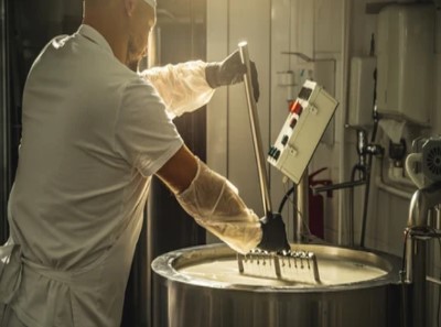 Cheese making process.