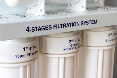 4-stages water filtration system.